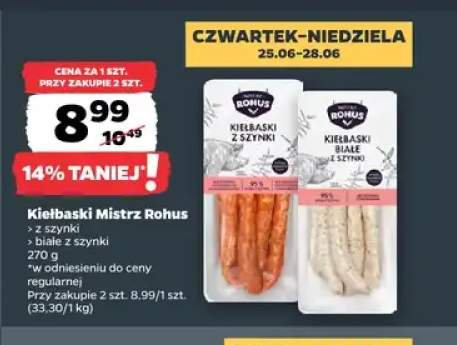 Kiełbaski białe z szynki Mistrz Rohus +1 wariant