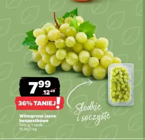 Winogrono jasne bezpestkowe