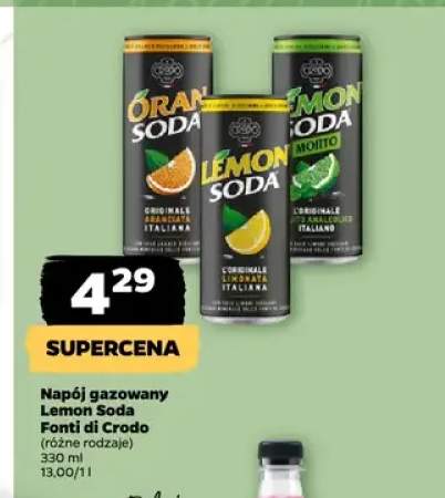Napój gazowany Oran Soda Fonti di Crodo +2 warianty