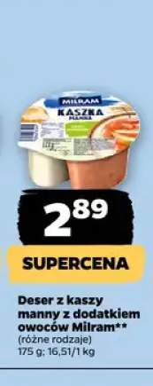 Deser z kaszy manny z dodatkiem owoców Milram wiśniowy +1 wariant