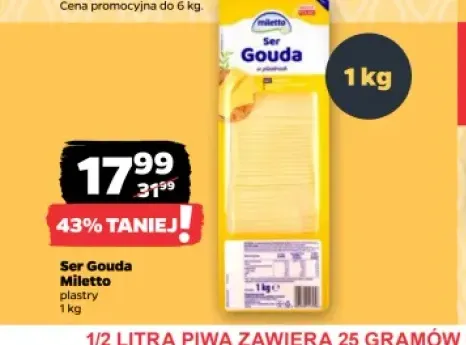 Ser Gouda Miletto plastry