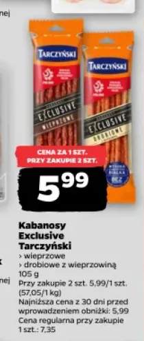 Kabanosy Exclusive Tarczyński wieprzowe +1 wariant