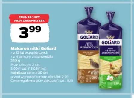 Makaron nitki Goliard z 12 jaj przepiórczych +1 wariant