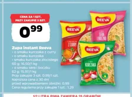 Zupa instant Reeva o smaku kurczaka +3 warianty