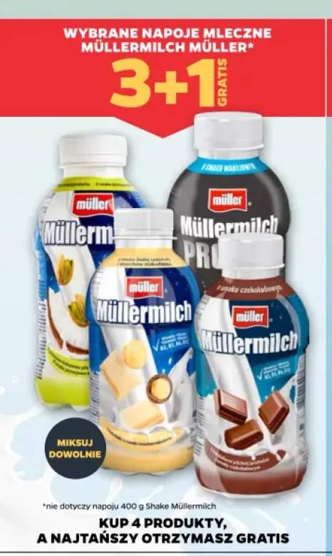Napoje mleczne Müllermilch Müller +4 warianty