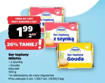 Ser topiony z szynką Miletto +1 wariant