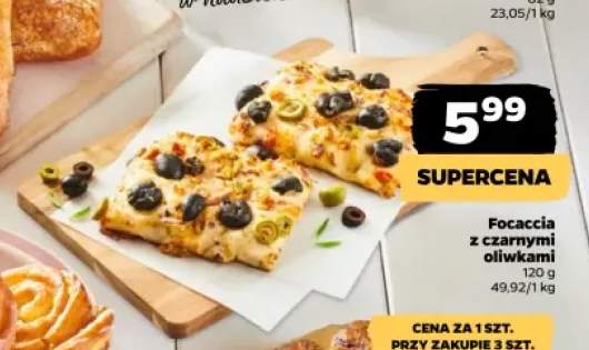 Focaccia z czarnymi oliwkami