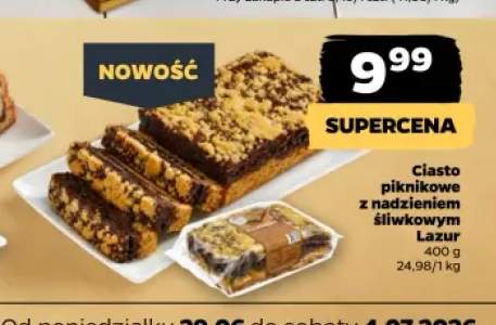 Ciasto piknikowe z nadzieniem śliwkowym Lazur