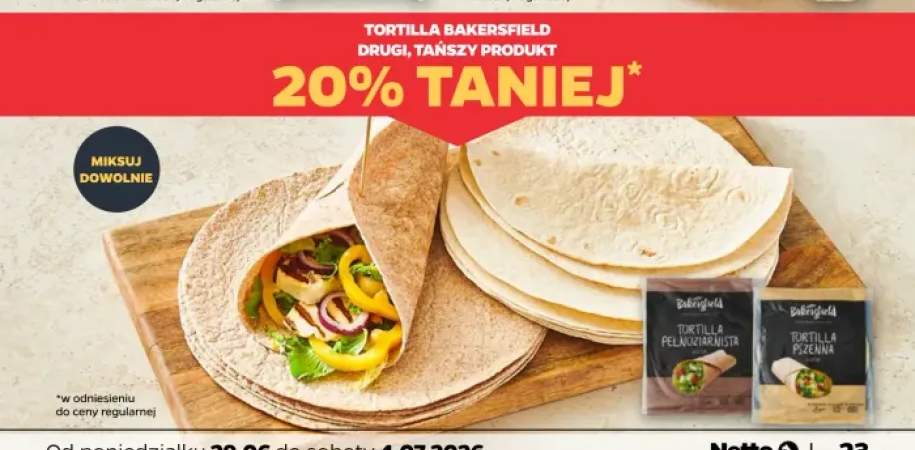 Tortilla pełnoziarnista Bakersfield +1 wariant