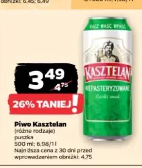 Piwo Kasztelan Niepasteryzowane Rześki Smak