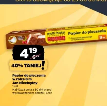 Papier do pieczenia w rolce 8 m Jan Niezbędny