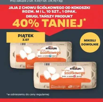 Jaja z chowu ściółkowego od Kokoszki rozm. M +1 wariant