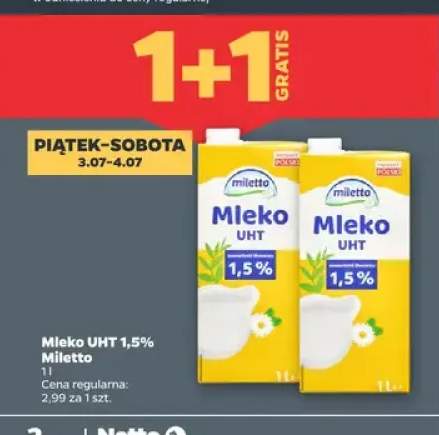 Mleko UHT 1,5% Miletto