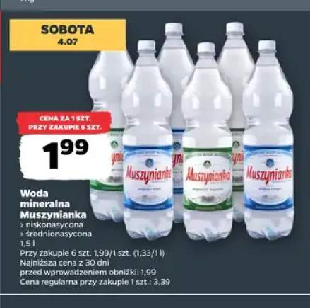 Woda mineralna Muszynianka niskonasycona +1 wariant