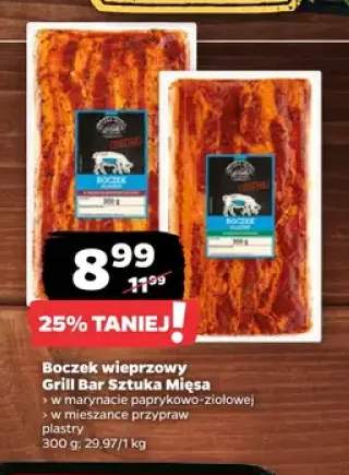 Boczek wieprzowy w marynacie paprykowo-ziołowej Grill Bar Sztuka Mięsa +1 wariant