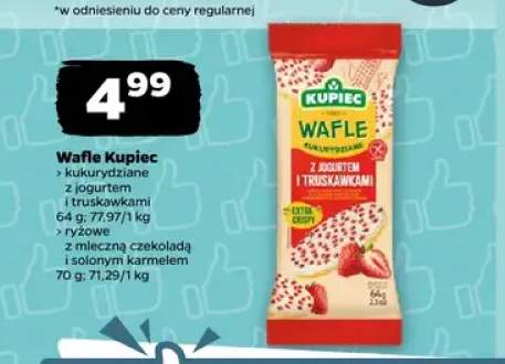 Wafle kukurydziane Kupiec z jogurtem i truskawkami +1 wariant