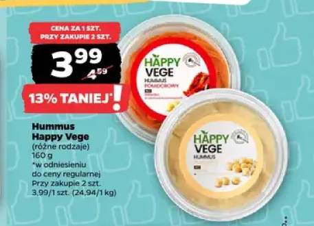 Hummus Happy Vege pomidorowy +1 wariant