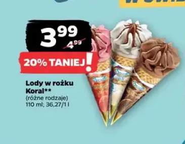 Lody w rożku Koral