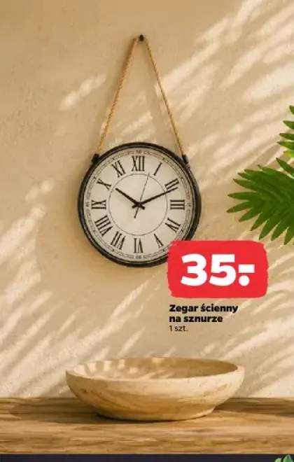 Zegar ścienny na sznurze