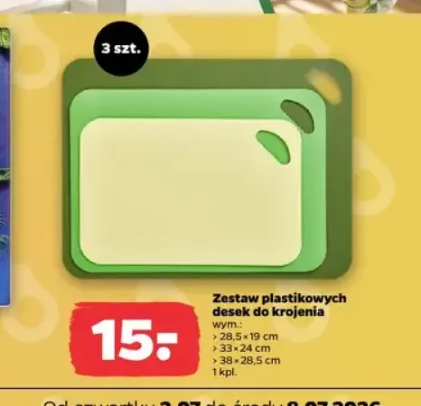 Zestaw plastikowych desek do krojenia