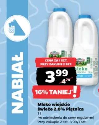 Mleko wiejskie świeże 2,0% Piątnica