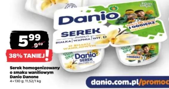 Serek homogenizowany o smaku waniliowym Danio Danone 4-pak
