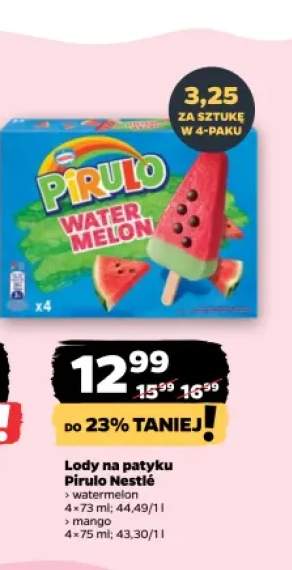 Lody na patyku Pirulo Nestlé Mango 4-pak +1 wariant