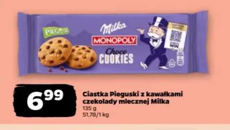 Ciastka Pieguski z kawałkami czekolady mlecznej Milka