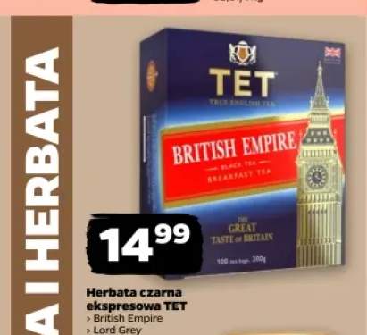 Herbata czarna ekspresowa British Empire TET +1 wariant