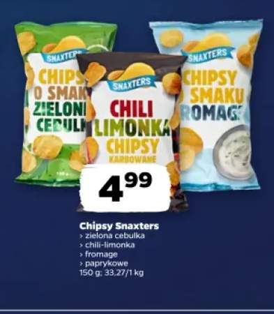 Chipsy zielona cebulka Snaxters +3 warianty
