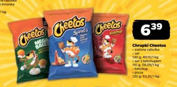 Chrupki Cheetos Zielona Cebulka +4 warianty