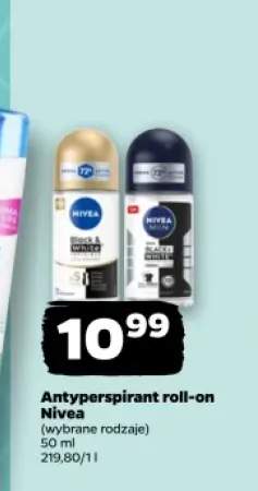 Antyperspirant roll-on Nivea Black & White Invisible Clear +1 wariant