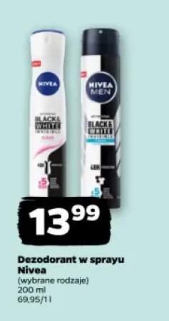 Dezodorant w sprayu Nivea Black & White Invisible Clear +1 wariant