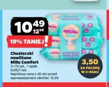 Chusteczki nawilżane Millu Comfort 3-pak