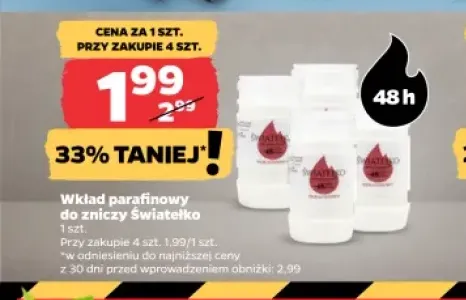 Wkład parafinowy do zniczy Światełko