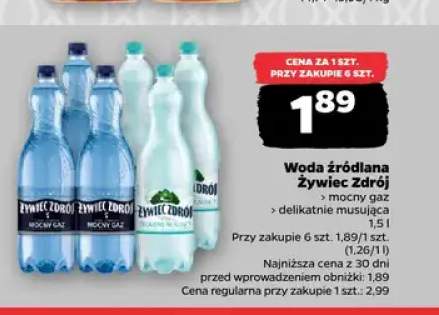 Woda źródlana mocny gaz Żywiec Zdrój +1 wariant