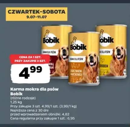 Karma mokra dla psów Bobik z wołowiną +2 warianty