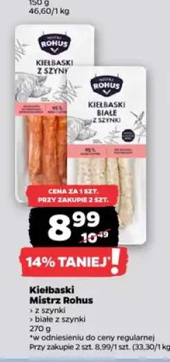 Kiełbaski z szynki Mistrz Rohus +1 wariant