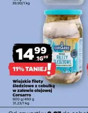 Wiejskie filety śledziowe z cebulką w zalewie olejowej Corsarro