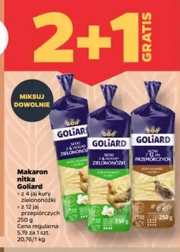 Makaron nitka Goliard z 4 jaj kury zielononóżki +1 wariant