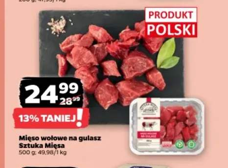Mięso wołowe na gulasz Sztuka Mięsa