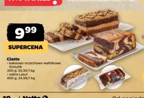 Ciasto kakaowo-orzechowo-wafelkowe Gotszlik +1 wariant
