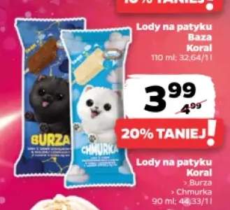 Lody na patyku Koral Burza +1 wariant