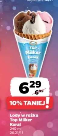 Lody w rożku Top Milker Koral