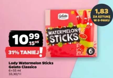 Lody Watermelon Sticks Gelato Classico 6-pak