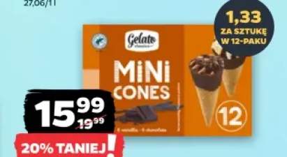 Lody w rożku mini Gelato Classico Mini Cones 12-pak