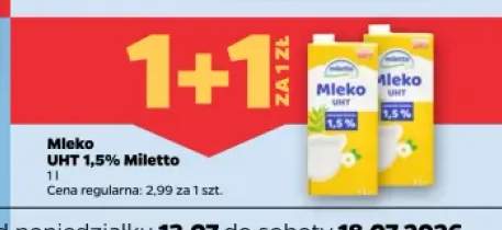 Mleko UHT 1,5% Miletto