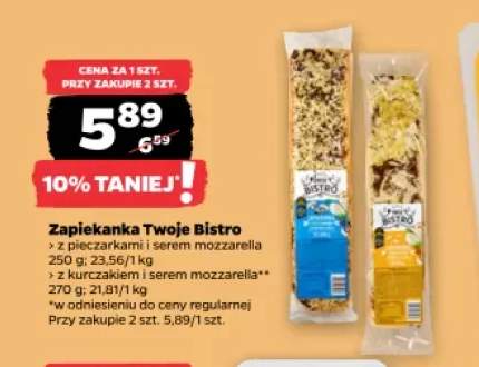 Zapiekanka Twoje Bistro z pieczarkami i serem mozzarella +1 wariant