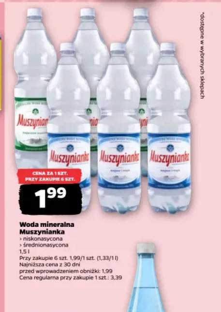 Woda mineralna Muszynianka niskonasycona +1 wariant