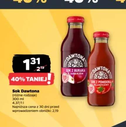 Sok Dawtona z pomidora klasyczny +1 wariant